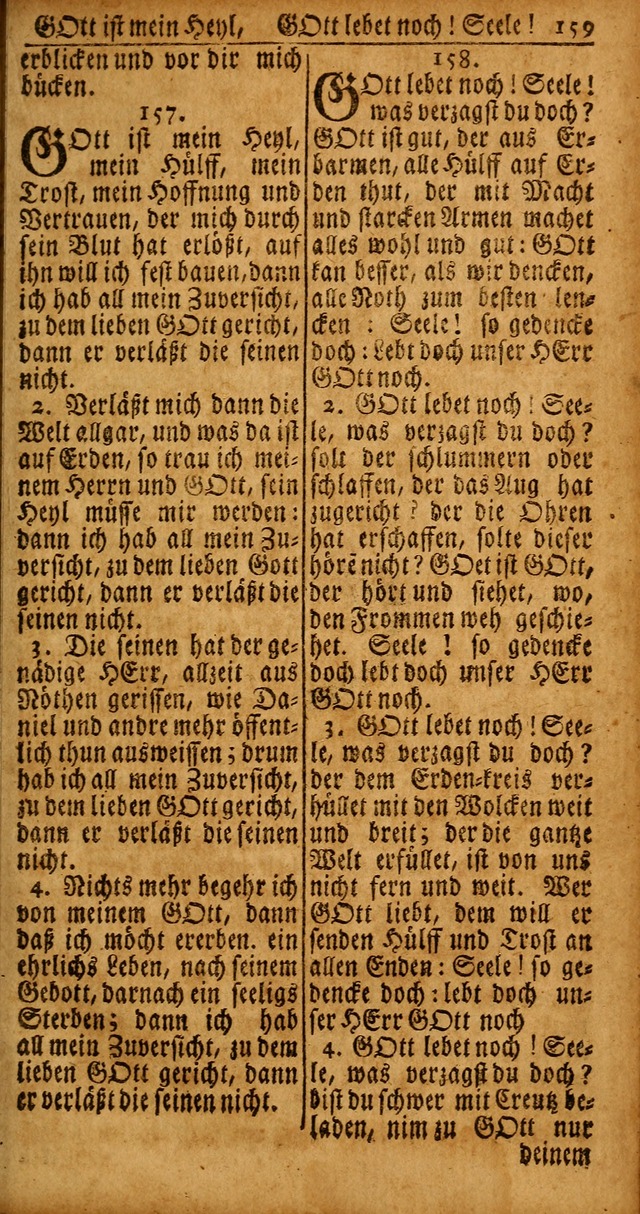 Das Kleine Davidische Psalterspiel der Kinder Zions von alten und neuen auserlesenen Geistes-Gesängen allen wahren heyls-begierigen Säuglingen der Weisheit, insonderheit aber denen Gemeinden des Herrn page 159