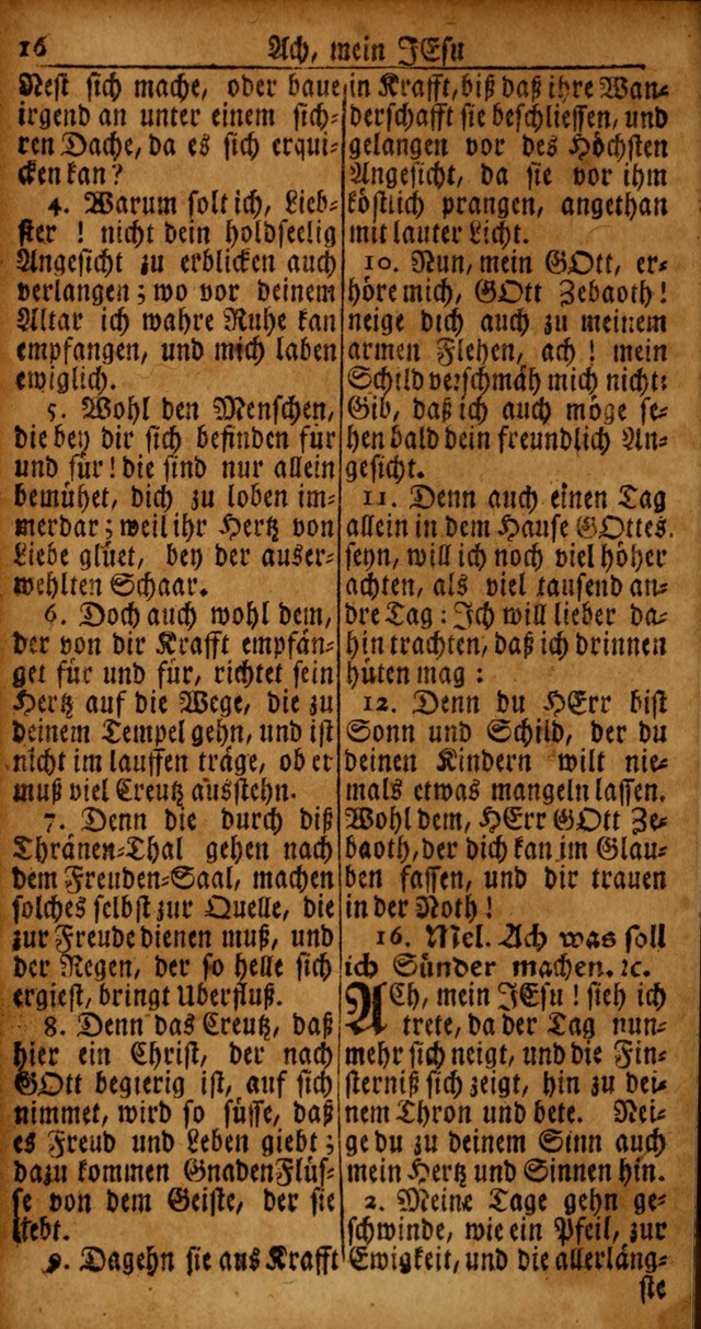 Das Kleine Davidische Psalterspiel der Kinder Zions von alten und neuen auserlesenen Geistes-Gesängen allen wahren heyls-begierigen Säuglingen der Weisheit, insonderheit aber denen Gemeinden des Herrn page 16