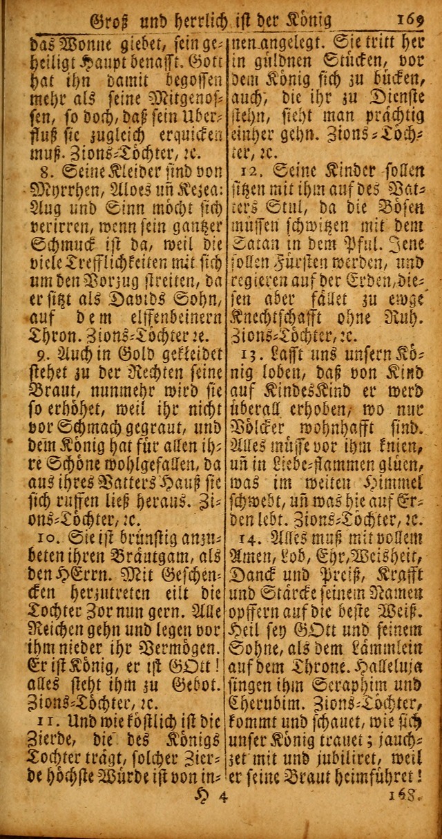 Das Kleine Davidische Psalterspiel der Kinder Zions von alten und neuen auserlesenen Geistes-Gesängen allen wahren heyls-begierigen Säuglingen der Weisheit, insonderheit aber denen Gemeinden des Herrn page 169