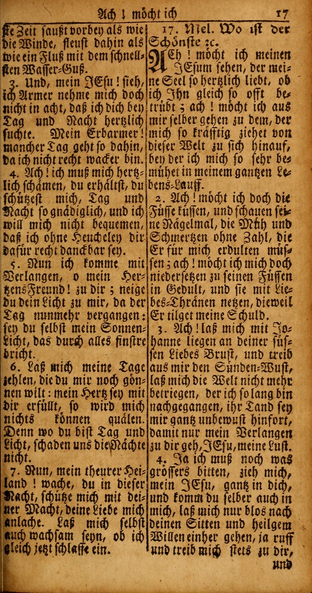 Das Kleine Davidische Psalterspiel der Kinder Zions von alten und neuen auserlesenen Geistes-Gesängen allen wahren heyls-begierigen Säuglingen der Weisheit, insonderheit aber denen Gemeinden des Herrn page 17