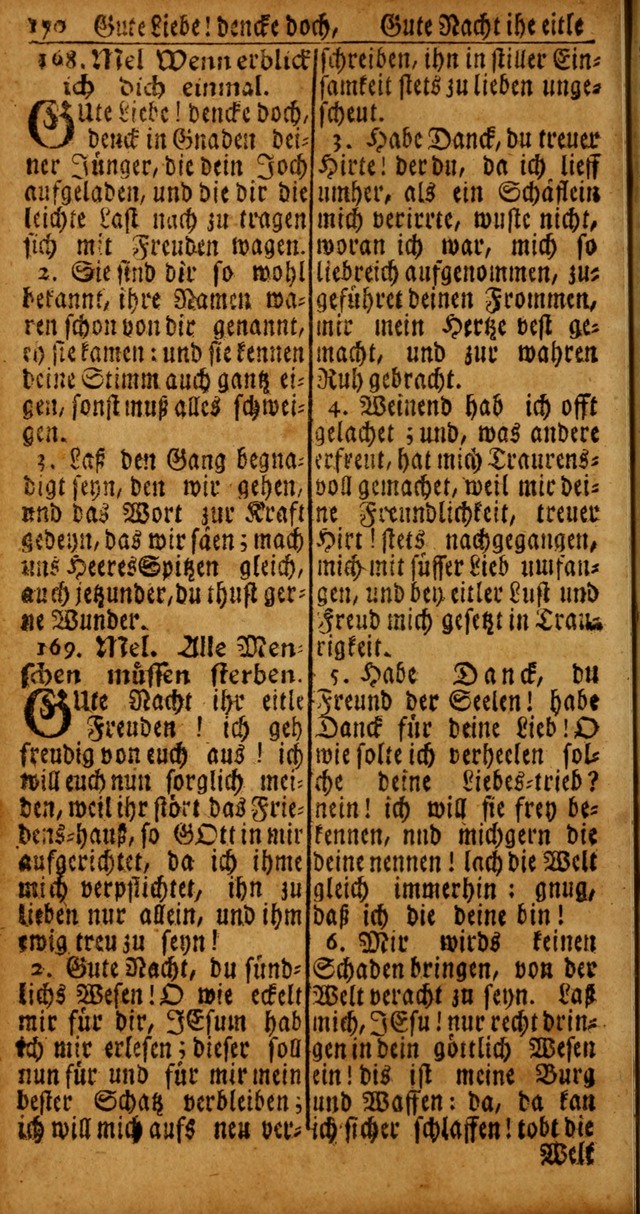 Das Kleine Davidische Psalterspiel der Kinder Zions von alten und neuen auserlesenen Geistes-Gesängen allen wahren heyls-begierigen Säuglingen der Weisheit, insonderheit aber denen Gemeinden des Herrn page 170