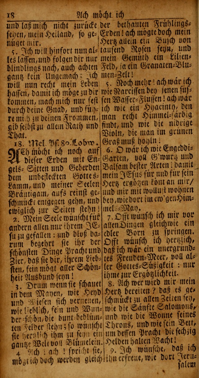 Das Kleine Davidische Psalterspiel der Kinder Zions von alten und neuen auserlesenen Geistes-Gesängen allen wahren heyls-begierigen Säuglingen der Weisheit, insonderheit aber denen Gemeinden des Herrn page 18