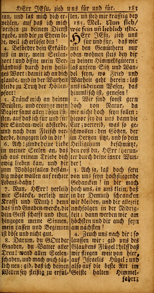 Das Kleine Davidische Psalterspiel der Kinder Zions von alten und neuen auserlesenen Geistes-Gesängen allen wahren heyls-begierigen Säuglingen der Weisheit, insonderheit aber denen Gemeinden des Herrn page 183