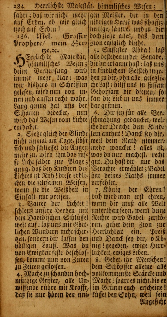 Das Kleine Davidische Psalterspiel der Kinder Zions von alten und neuen auserlesenen Geistes-Gesängen allen wahren heyls-begierigen Säuglingen der Weisheit, insonderheit aber denen Gemeinden des Herrn page 184