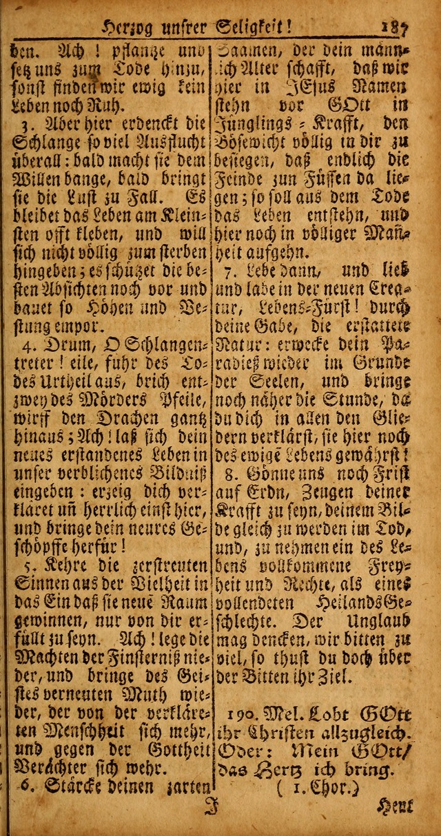 Das Kleine Davidische Psalterspiel der Kinder Zions von alten und neuen auserlesenen Geistes-Gesängen allen wahren heyls-begierigen Säuglingen der Weisheit, insonderheit aber denen Gemeinden des Herrn page 187