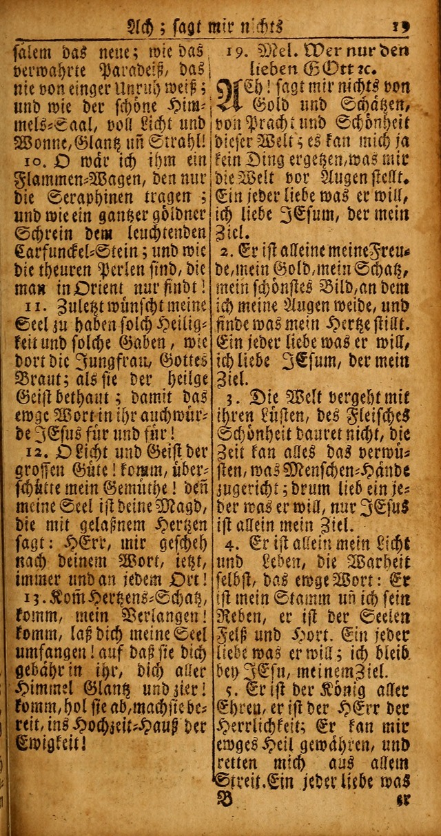 Das Kleine Davidische Psalterspiel der Kinder Zions von alten und neuen auserlesenen Geistes-Gesängen allen wahren heyls-begierigen Säuglingen der Weisheit, insonderheit aber denen Gemeinden des Herrn page 19