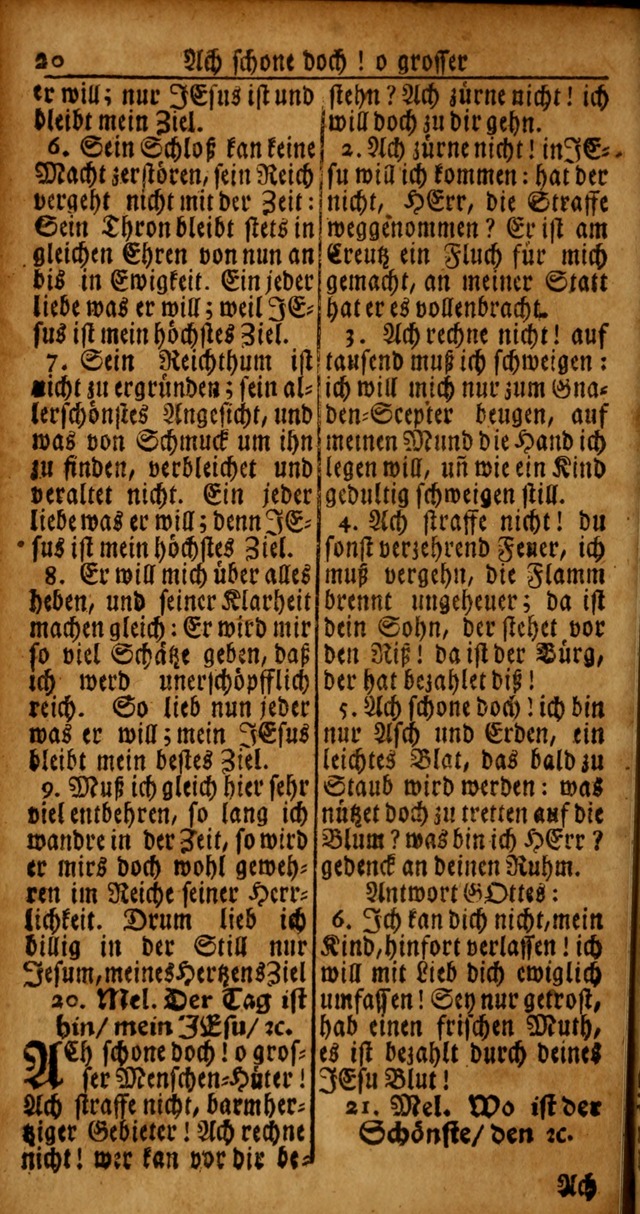 Das Kleine Davidische Psalterspiel der Kinder Zions von alten und neuen auserlesenen Geistes-Gesängen allen wahren heyls-begierigen Säuglingen der Weisheit, insonderheit aber denen Gemeinden des Herrn page 20