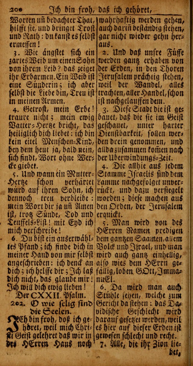 Das Kleine Davidische Psalterspiel der Kinder Zions von alten und neuen auserlesenen Geistes-Gesängen allen wahren heyls-begierigen Säuglingen der Weisheit, insonderheit aber denen Gemeinden des Herrn page 200