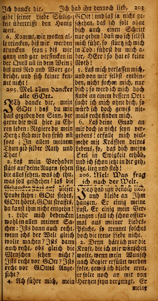 Das Kleine Davidische Psalterspiel der Kinder Zions von alten und neuen auserlesenen Geistes-Gesängen allen wahren heyls-begierigen Säuglingen der Weisheit, insonderheit aber denen Gemeinden des Herrn page 203