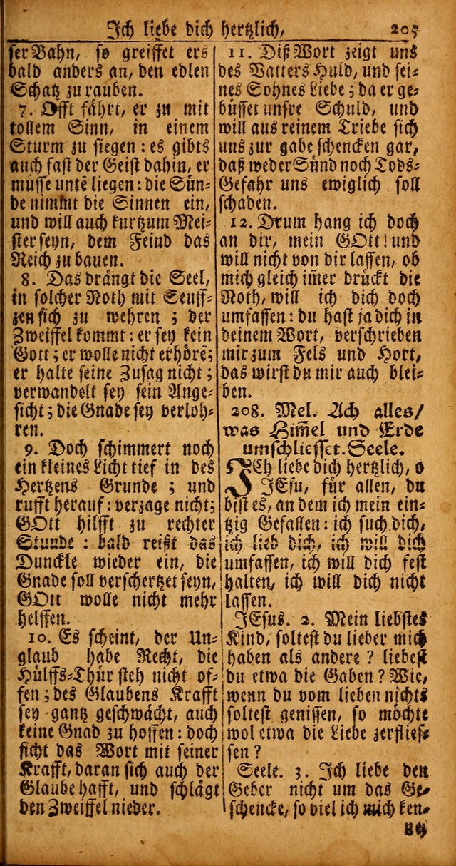 Das Kleine Davidische Psalterspiel der Kinder Zions von alten und neuen auserlesenen Geistes-Gesängen allen wahren heyls-begierigen Säuglingen der Weisheit, insonderheit aber denen Gemeinden des Herrn page 205