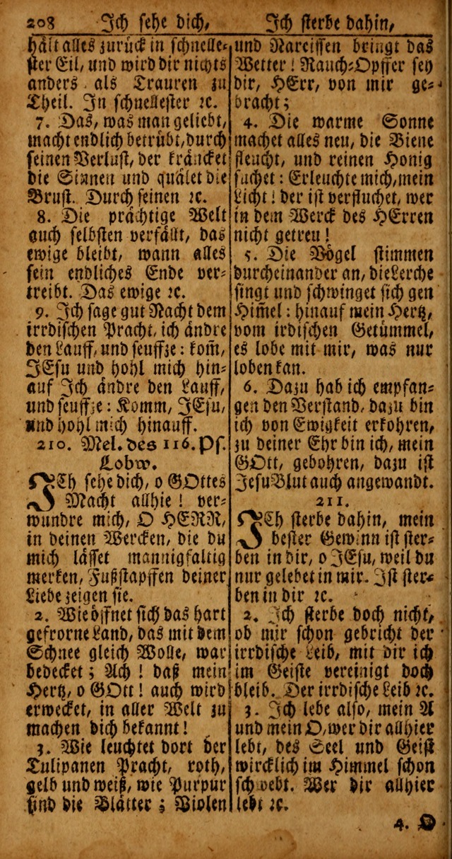 Das Kleine Davidische Psalterspiel der Kinder Zions von alten und neuen auserlesenen Geistes-Gesängen allen wahren heyls-begierigen Säuglingen der Weisheit, insonderheit aber denen Gemeinden des Herrn page 208