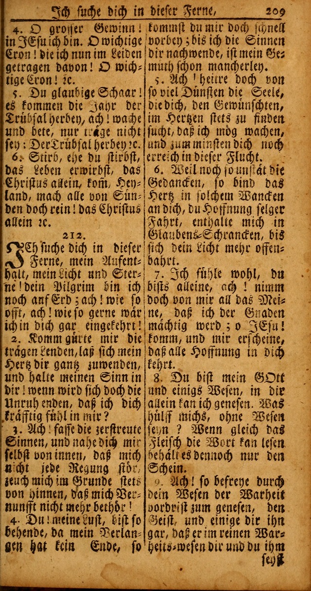 Das Kleine Davidische Psalterspiel der Kinder Zions von alten und neuen auserlesenen Geistes-Gesängen allen wahren heyls-begierigen Säuglingen der Weisheit, insonderheit aber denen Gemeinden des Herrn page 209