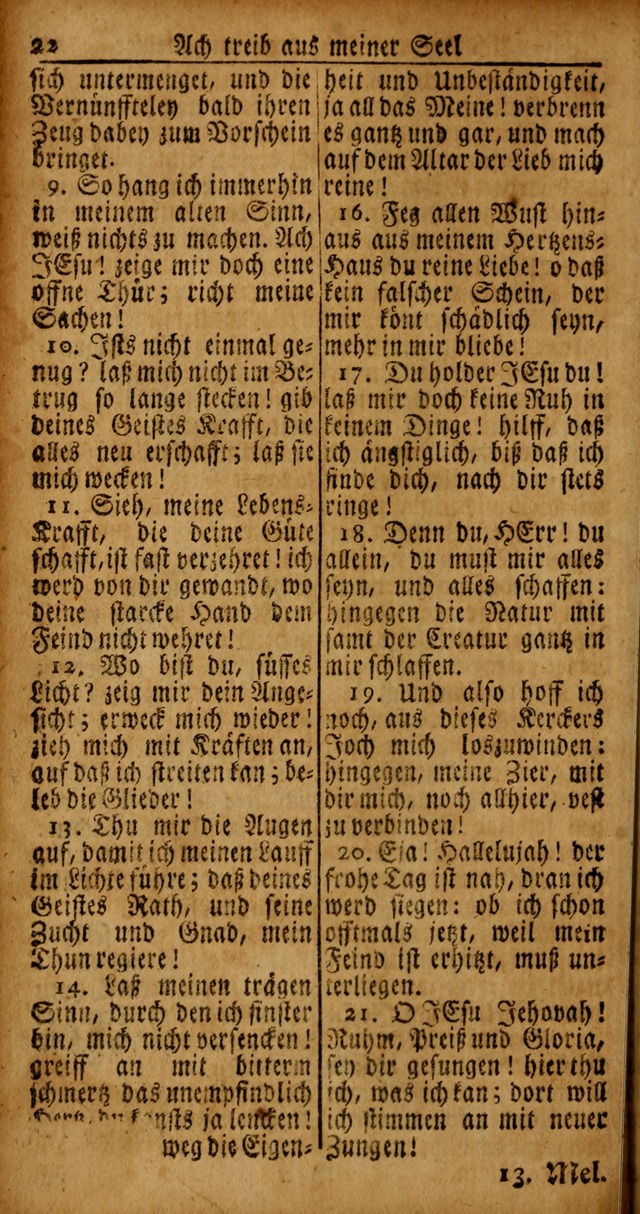 Das Kleine Davidische Psalterspiel der Kinder Zions von alten und neuen auserlesenen Geistes-Gesängen allen wahren heyls-begierigen Säuglingen der Weisheit, insonderheit aber denen Gemeinden des Herrn page 22