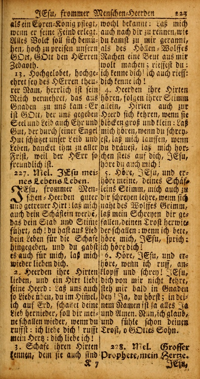 Das Kleine Davidische Psalterspiel der Kinder Zions von alten und neuen auserlesenen Geistes-Gesängen allen wahren heyls-begierigen Säuglingen der Weisheit, insonderheit aber denen Gemeinden des Herrn page 223