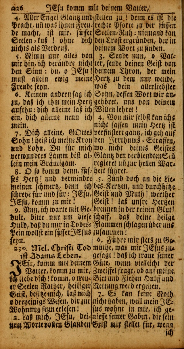 Das Kleine Davidische Psalterspiel der Kinder Zions von alten und neuen auserlesenen Geistes-Gesängen allen wahren heyls-begierigen Säuglingen der Weisheit, insonderheit aber denen Gemeinden des Herrn page 226