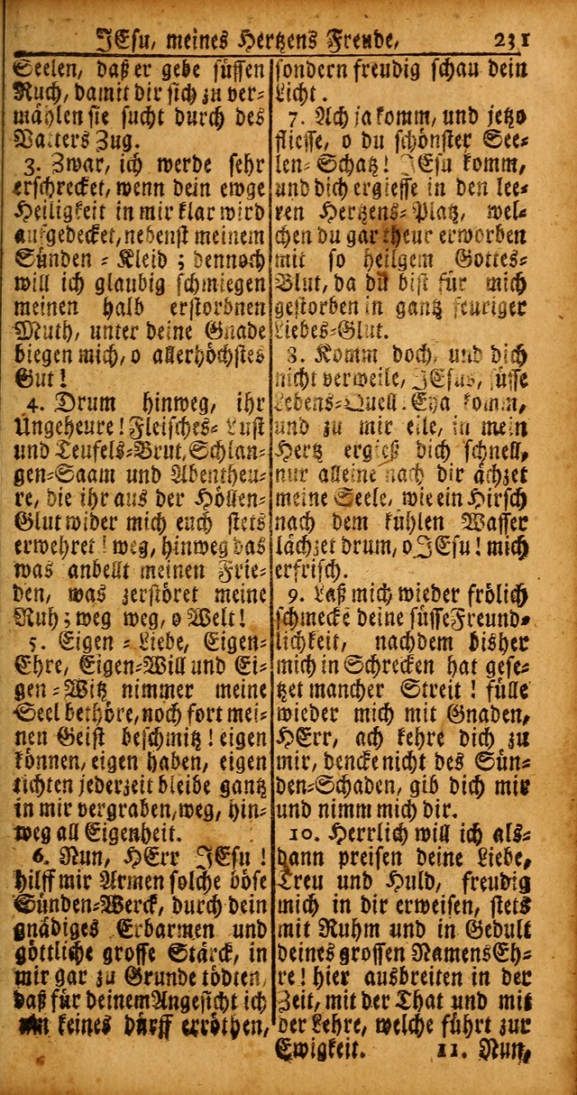 Das Kleine Davidische Psalterspiel der Kinder Zions von alten und neuen auserlesenen Geistes-Gesängen allen wahren heyls-begierigen Säuglingen der Weisheit, insonderheit aber denen Gemeinden des Herrn page 231