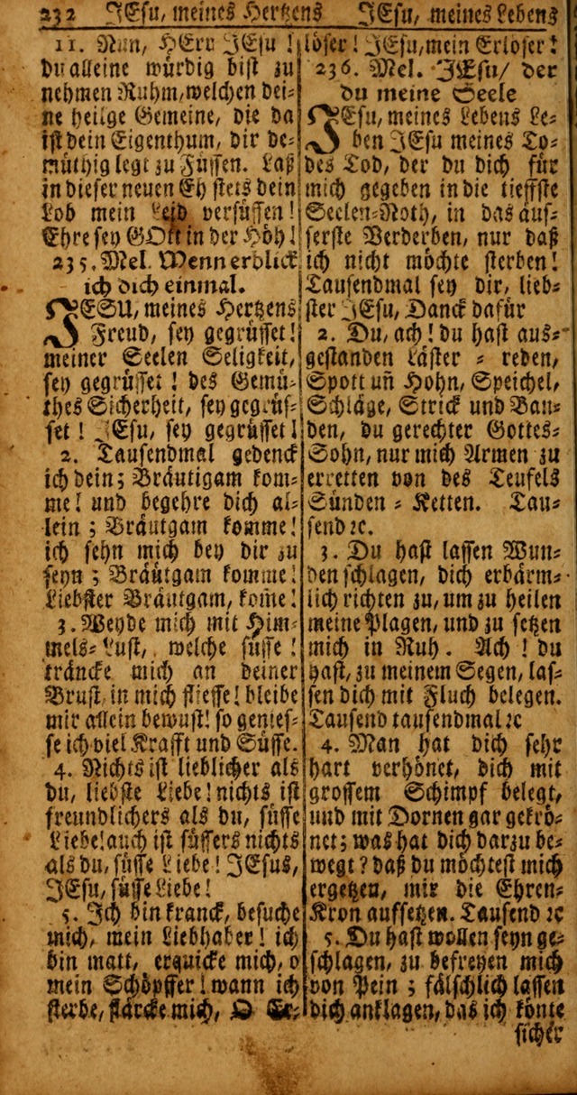 Das Kleine Davidische Psalterspiel der Kinder Zions von alten und neuen auserlesenen Geistes-Gesängen allen wahren heyls-begierigen Säuglingen der Weisheit, insonderheit aber denen Gemeinden des Herrn page 232