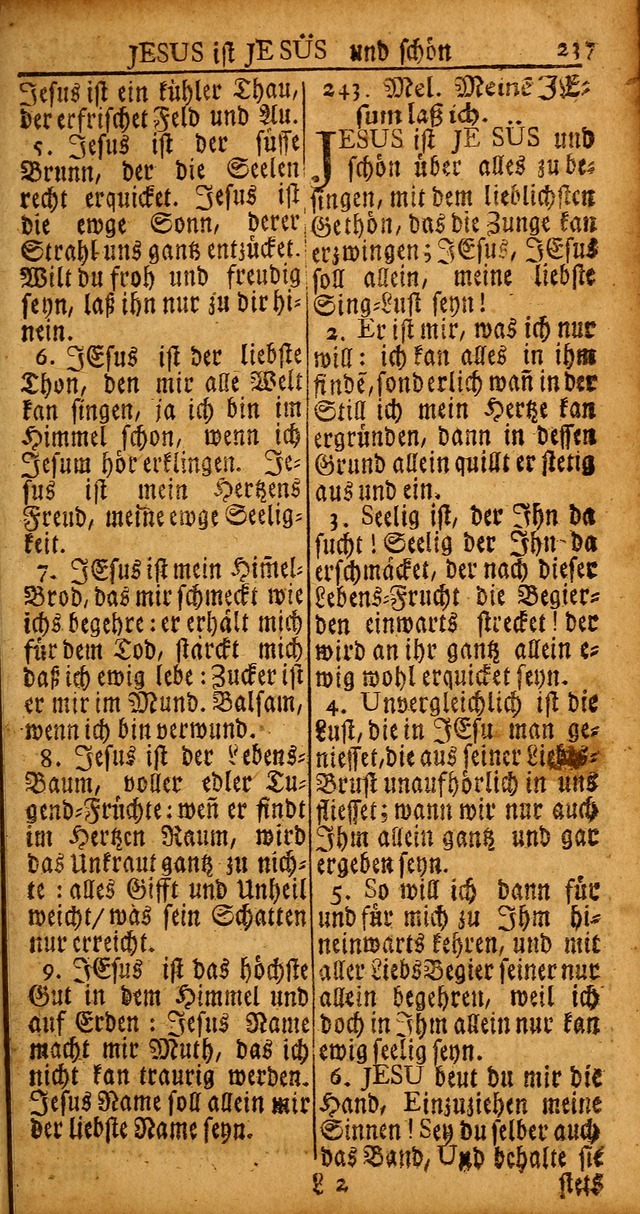 Das Kleine Davidische Psalterspiel der Kinder Zions von alten und neuen auserlesenen Geistes-Gesängen allen wahren heyls-begierigen Säuglingen der Weisheit, insonderheit aber denen Gemeinden des Herrn page 237