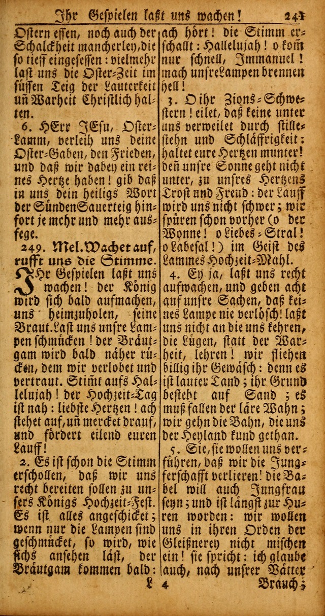 Das Kleine Davidische Psalterspiel der Kinder Zions von alten und neuen auserlesenen Geistes-Gesängen allen wahren heyls-begierigen Säuglingen der Weisheit, insonderheit aber denen Gemeinden des Herrn page 241