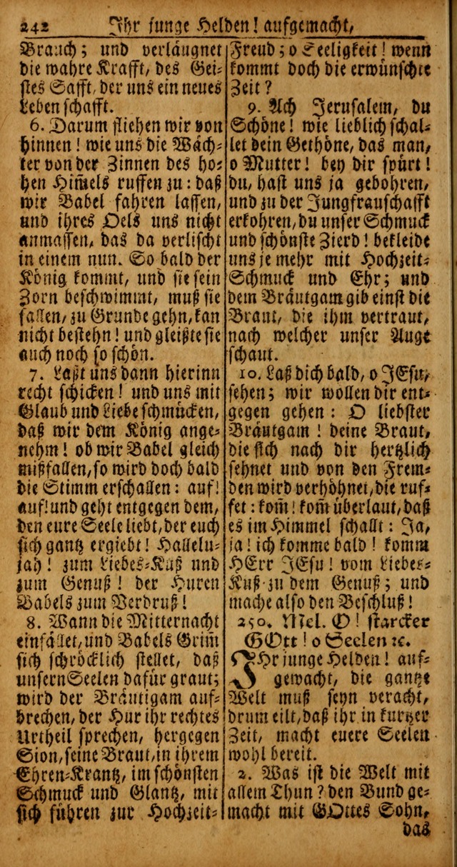 Das Kleine Davidische Psalterspiel der Kinder Zions von alten und neuen auserlesenen Geistes-Gesängen allen wahren heyls-begierigen Säuglingen der Weisheit, insonderheit aber denen Gemeinden des Herrn page 242