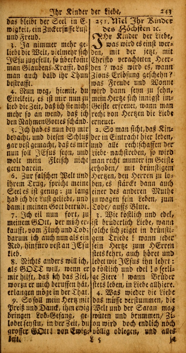 Das Kleine Davidische Psalterspiel der Kinder Zions von alten und neuen auserlesenen Geistes-Gesängen allen wahren heyls-begierigen Säuglingen der Weisheit, insonderheit aber denen Gemeinden des Herrn page 243