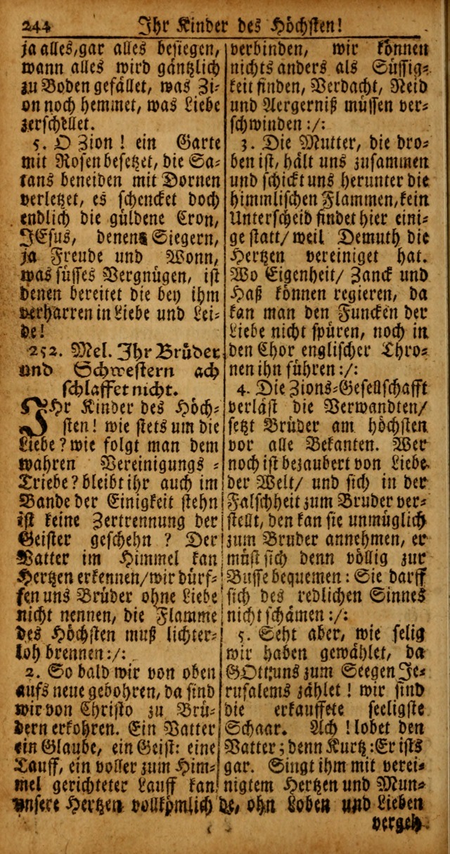 Das Kleine Davidische Psalterspiel der Kinder Zions von alten und neuen auserlesenen Geistes-Gesängen allen wahren heyls-begierigen Säuglingen der Weisheit, insonderheit aber denen Gemeinden des Herrn page 244