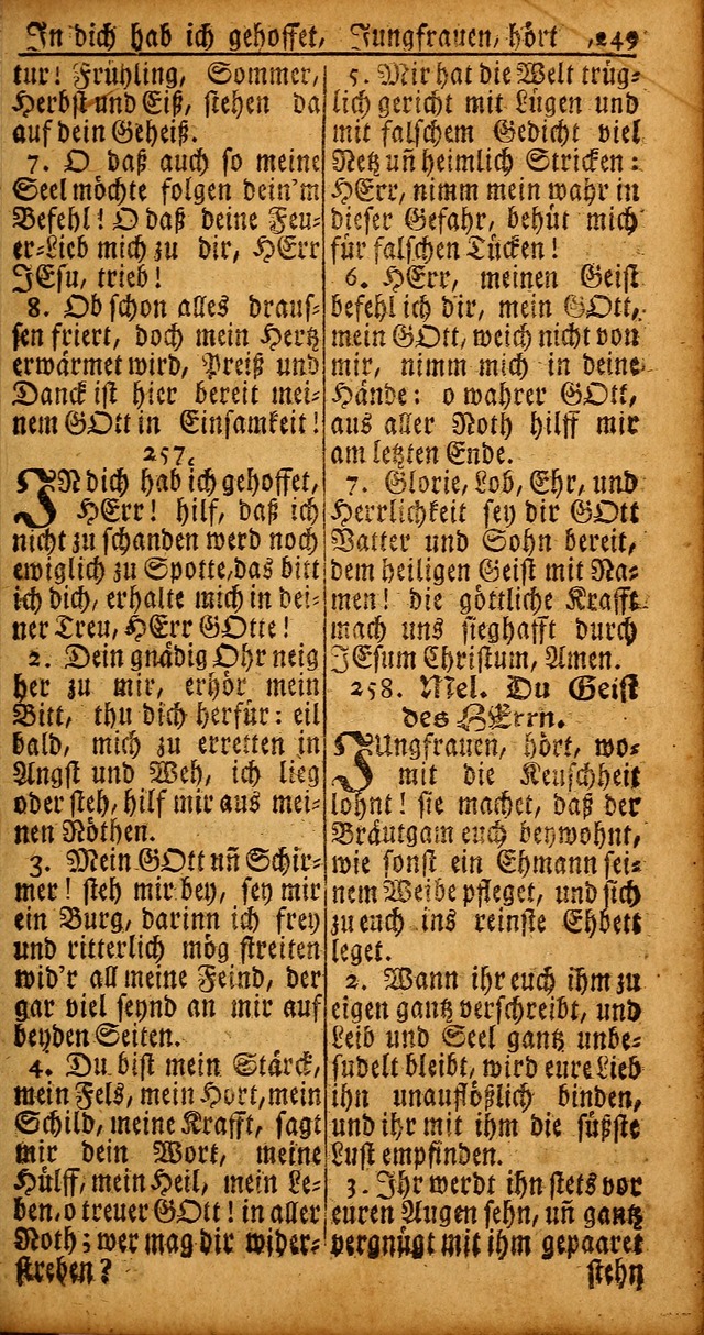 Das Kleine Davidische Psalterspiel der Kinder Zions von alten und neuen auserlesenen Geistes-Gesängen allen wahren heyls-begierigen Säuglingen der Weisheit, insonderheit aber denen Gemeinden des Herrn page 249