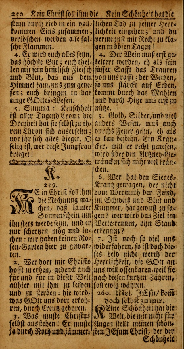 Das Kleine Davidische Psalterspiel der Kinder Zions von alten und neuen auserlesenen Geistes-Gesängen allen wahren heyls-begierigen Säuglingen der Weisheit, insonderheit aber denen Gemeinden des Herrn page 250