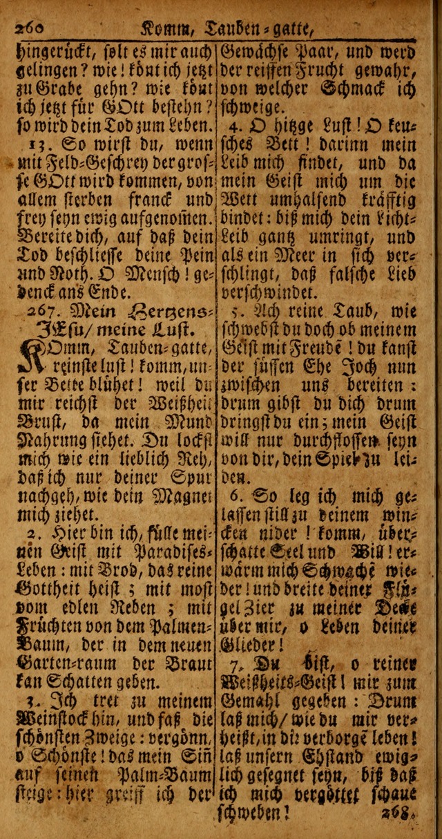 Das Kleine Davidische Psalterspiel der Kinder Zions von alten und neuen auserlesenen Geistes-Gesängen allen wahren heyls-begierigen Säuglingen der Weisheit, insonderheit aber denen Gemeinden des Herrn page 260