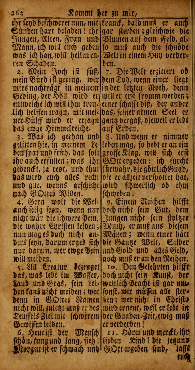 Das Kleine Davidische Psalterspiel der Kinder Zions von alten und neuen auserlesenen Geistes-Gesängen allen wahren heyls-begierigen Säuglingen der Weisheit, insonderheit aber denen Gemeinden des Herrn page 262