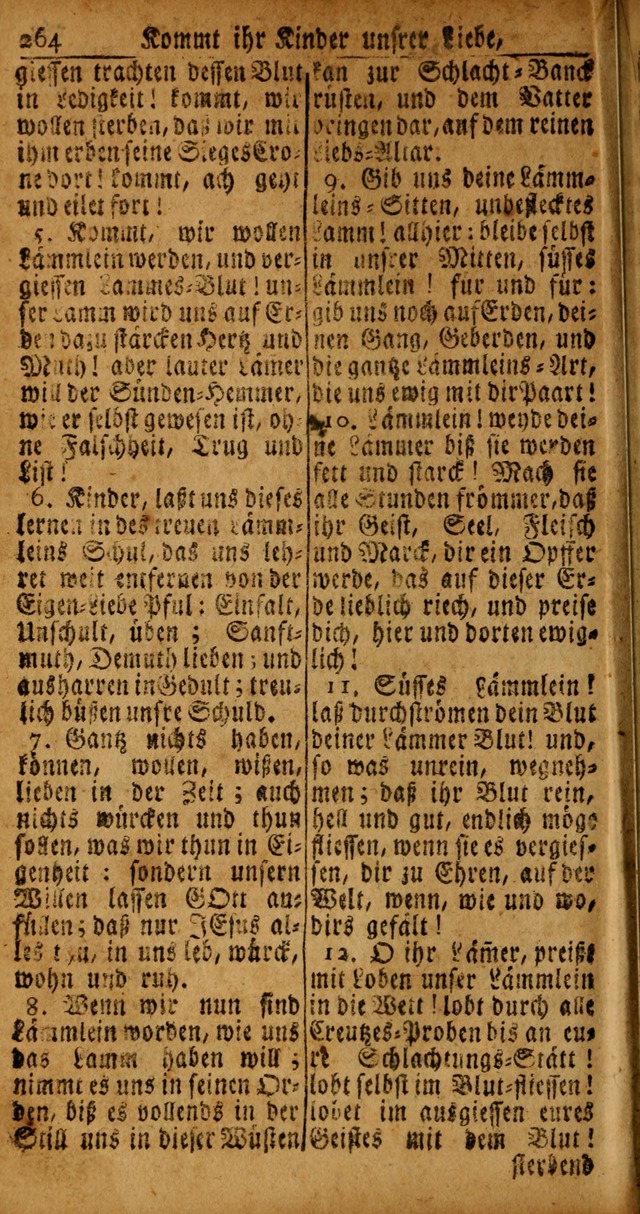 Das Kleine Davidische Psalterspiel der Kinder Zions von alten und neuen auserlesenen Geistes-Gesängen allen wahren heyls-begierigen Säuglingen der Weisheit, insonderheit aber denen Gemeinden des Herrn page 264