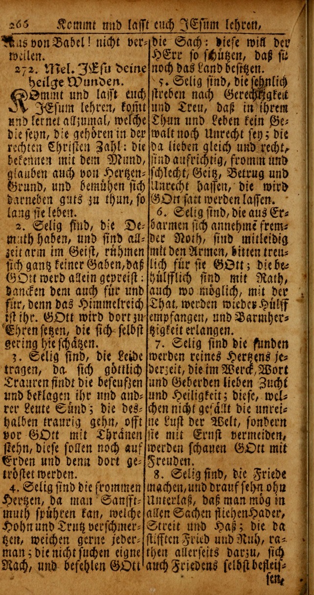 Das Kleine Davidische Psalterspiel der Kinder Zions von alten und neuen auserlesenen Geistes-Gesängen allen wahren heyls-begierigen Säuglingen der Weisheit, insonderheit aber denen Gemeinden des Herrn page 266