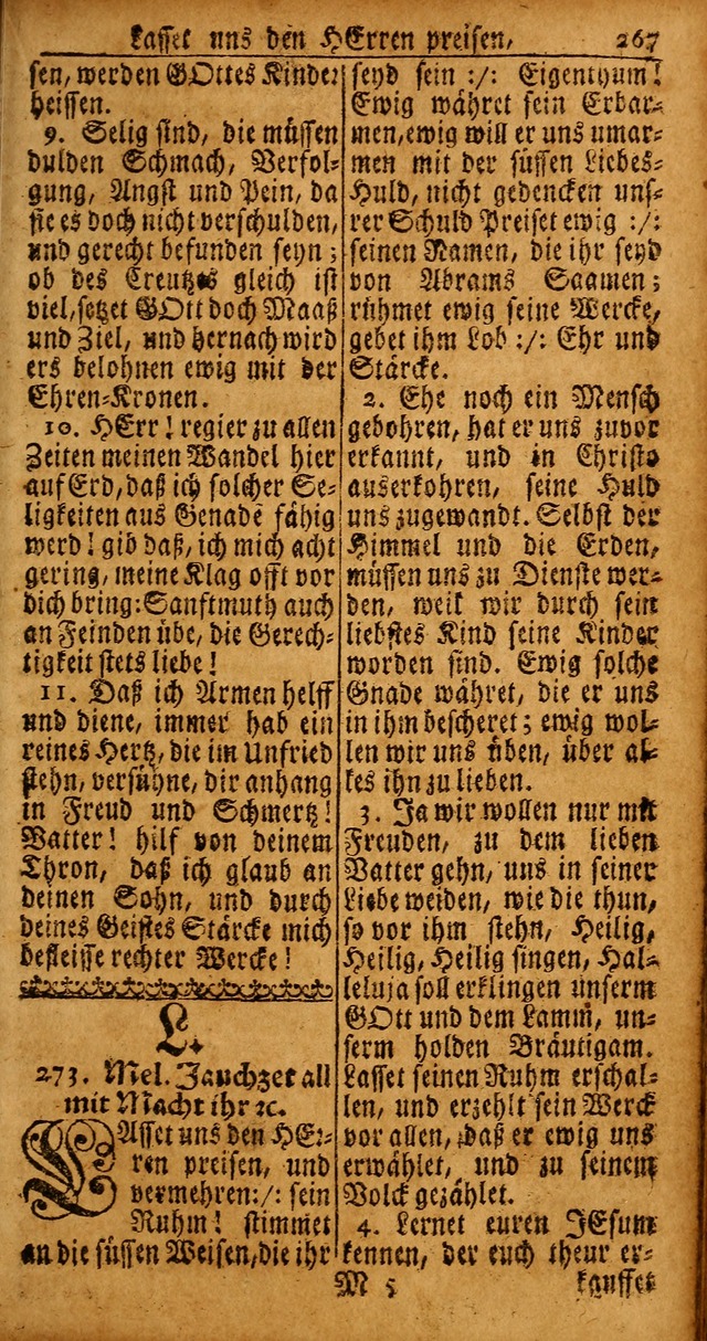 Das Kleine Davidische Psalterspiel der Kinder Zions von alten und neuen auserlesenen Geistes-Gesängen allen wahren heyls-begierigen Säuglingen der Weisheit, insonderheit aber denen Gemeinden des Herrn page 267