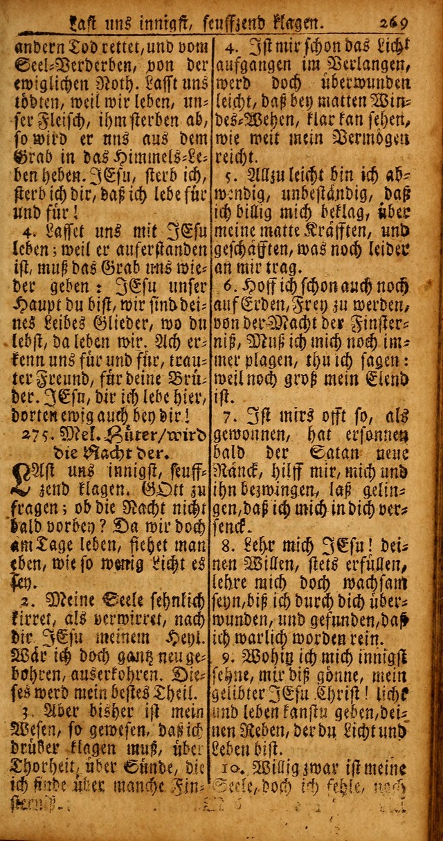 Das Kleine Davidische Psalterspiel der Kinder Zions von alten und neuen auserlesenen Geistes-Gesängen allen wahren heyls-begierigen Säuglingen der Weisheit, insonderheit aber denen Gemeinden des Herrn page 269