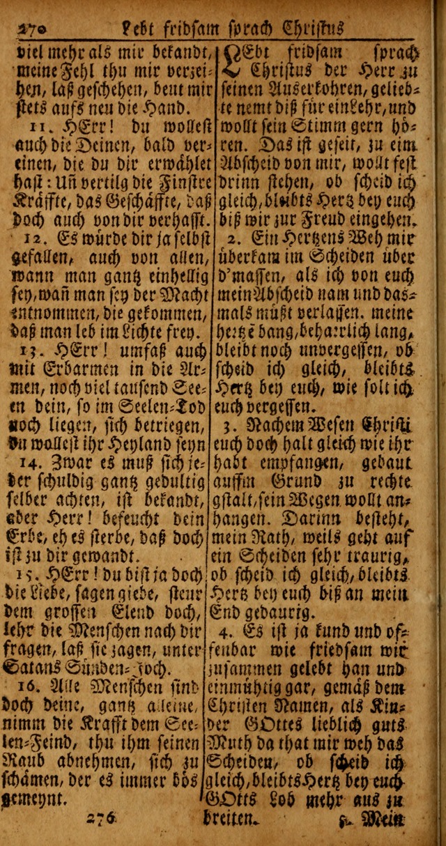 Das Kleine Davidische Psalterspiel der Kinder Zions von alten und neuen auserlesenen Geistes-Gesängen allen wahren heyls-begierigen Säuglingen der Weisheit, insonderheit aber denen Gemeinden des Herrn page 270