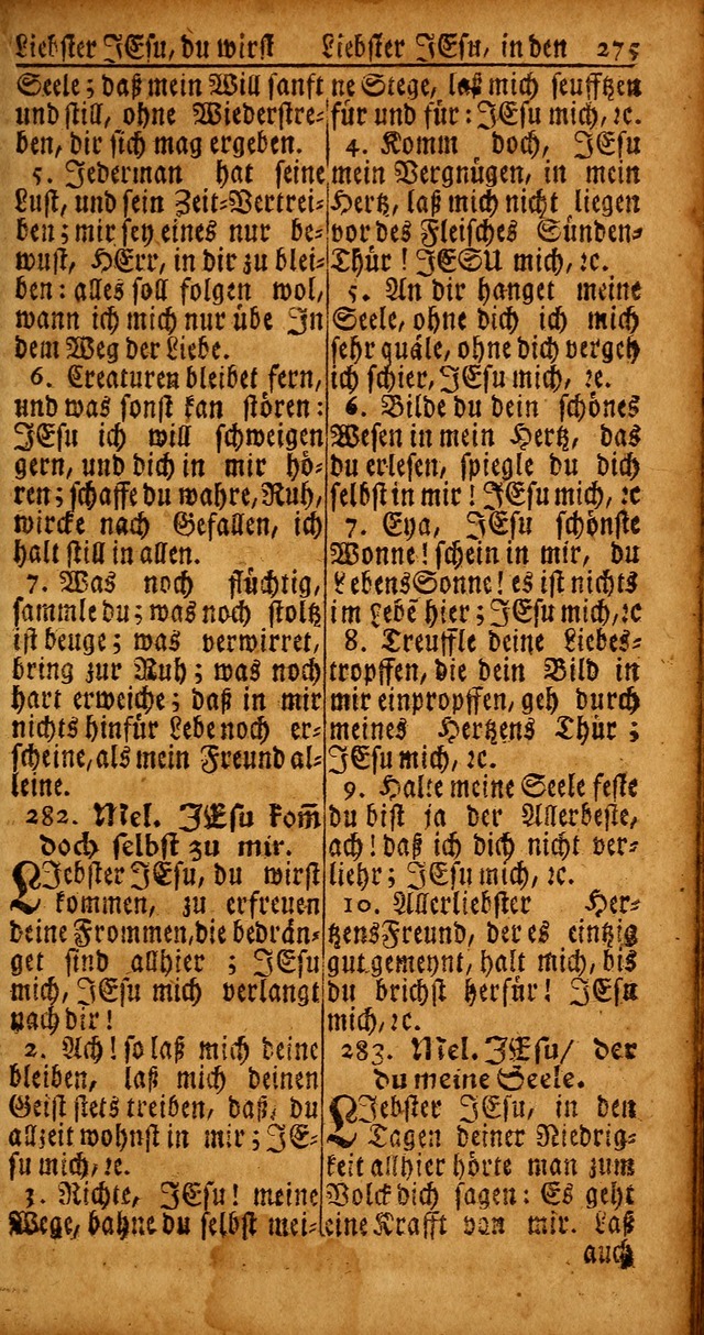 Das Kleine Davidische Psalterspiel der Kinder Zions von alten und neuen auserlesenen Geistes-Gesängen allen wahren heyls-begierigen Säuglingen der Weisheit, insonderheit aber denen Gemeinden des Herrn page 275