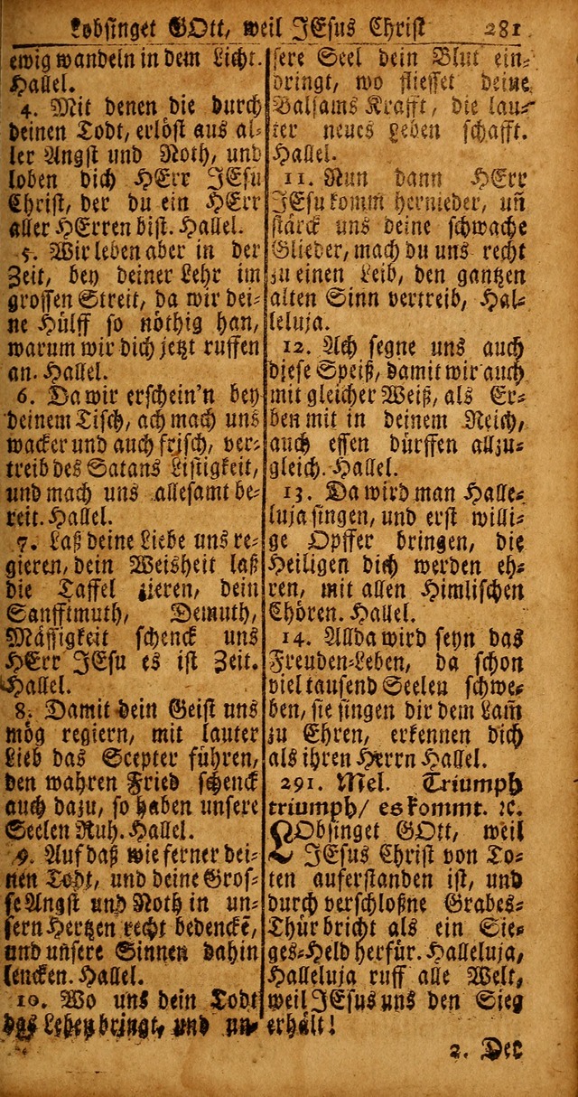 Das Kleine Davidische Psalterspiel der Kinder Zions von alten und neuen auserlesenen Geistes-Gesängen allen wahren heyls-begierigen Säuglingen der Weisheit, insonderheit aber denen Gemeinden des Herrn page 281