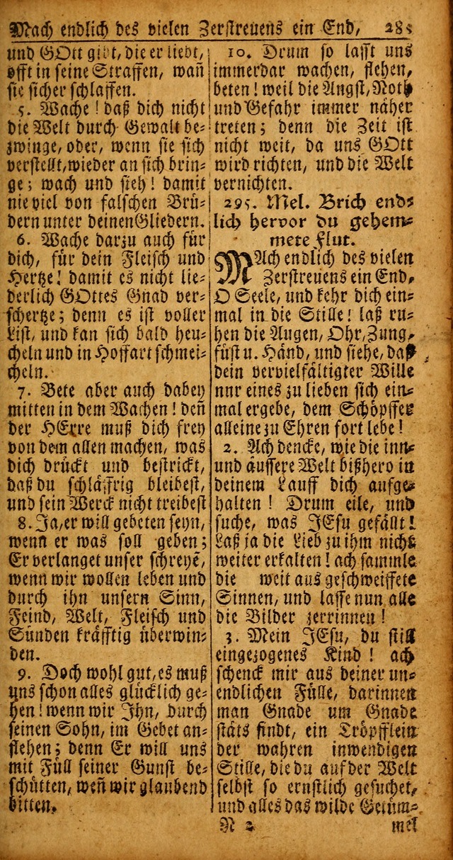 Das Kleine Davidische Psalterspiel der Kinder Zions von alten und neuen auserlesenen Geistes-Gesängen allen wahren heyls-begierigen Säuglingen der Weisheit, insonderheit aber denen Gemeinden des Herrn page 285