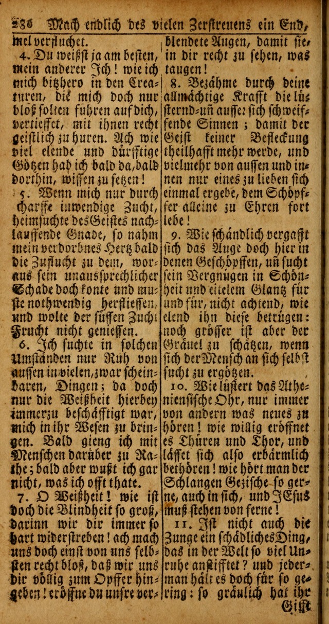 Das Kleine Davidische Psalterspiel der Kinder Zions von alten und neuen auserlesenen Geistes-Gesängen allen wahren heyls-begierigen Säuglingen der Weisheit, insonderheit aber denen Gemeinden des Herrn page 286