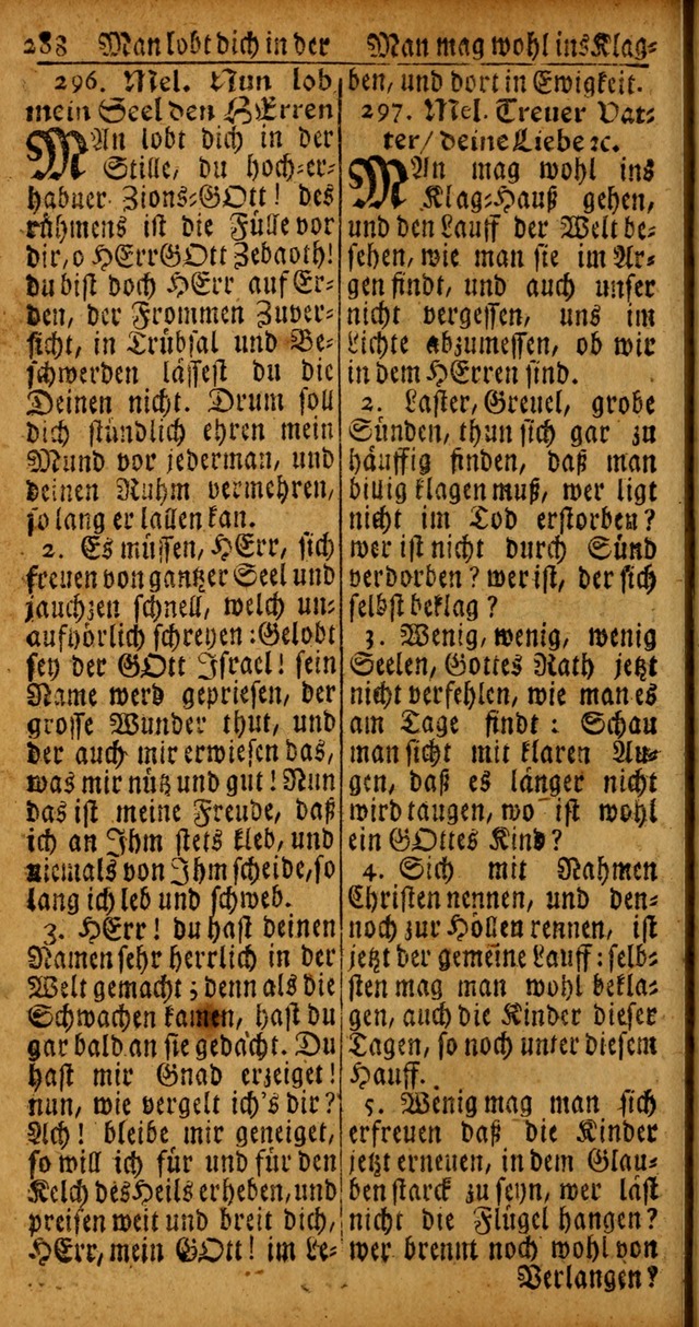 Das Kleine Davidische Psalterspiel der Kinder Zions von alten und neuen auserlesenen Geistes-Gesängen allen wahren heyls-begierigen Säuglingen der Weisheit, insonderheit aber denen Gemeinden des Herrn page 288