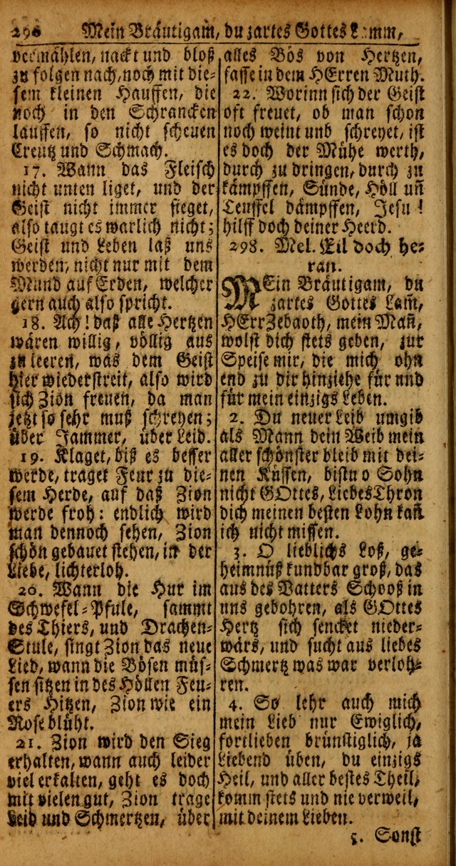 Das Kleine Davidische Psalterspiel der Kinder Zions von alten und neuen auserlesenen Geistes-Gesängen allen wahren heyls-begierigen Säuglingen der Weisheit, insonderheit aber denen Gemeinden des Herrn page 290