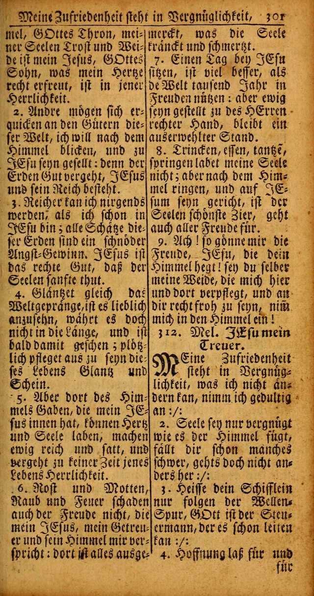 Das Kleine Davidische Psalterspiel der Kinder Zions von alten und neuen auserlesenen Geistes-Gesängen allen wahren heyls-begierigen Säuglingen der Weisheit, insonderheit aber denen Gemeinden des Herrn page 301