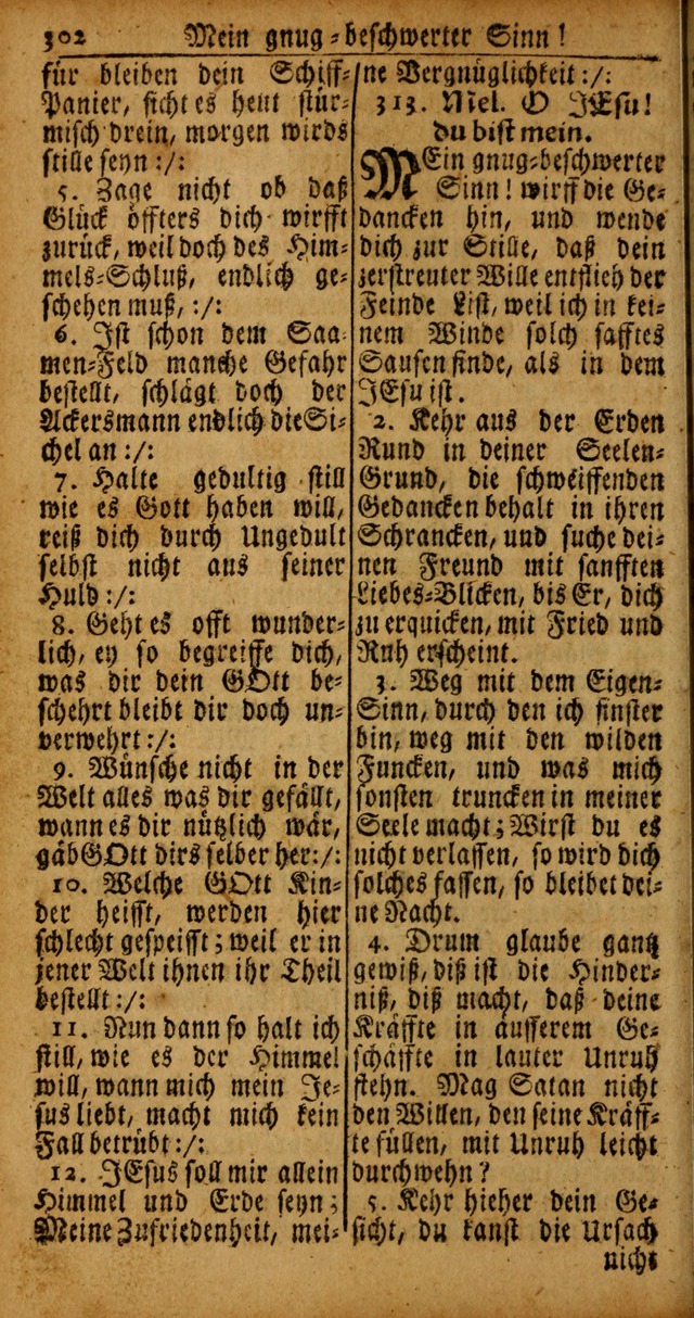 Das Kleine Davidische Psalterspiel der Kinder Zions von alten und neuen auserlesenen Geistes-Gesängen allen wahren heyls-begierigen Säuglingen der Weisheit, insonderheit aber denen Gemeinden des Herrn page 302