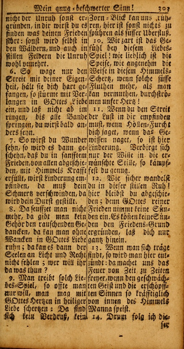 Das Kleine Davidische Psalterspiel der Kinder Zions von alten und neuen auserlesenen Geistes-Gesängen allen wahren heyls-begierigen Säuglingen der Weisheit, insonderheit aber denen Gemeinden des Herrn page 303