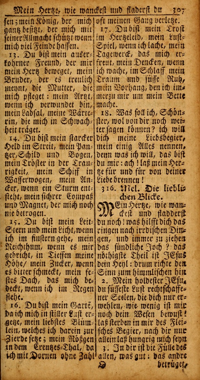 Das Kleine Davidische Psalterspiel der Kinder Zions von alten und neuen auserlesenen Geistes-Gesängen allen wahren heyls-begierigen Säuglingen der Weisheit, insonderheit aber denen Gemeinden des Herrn page 307