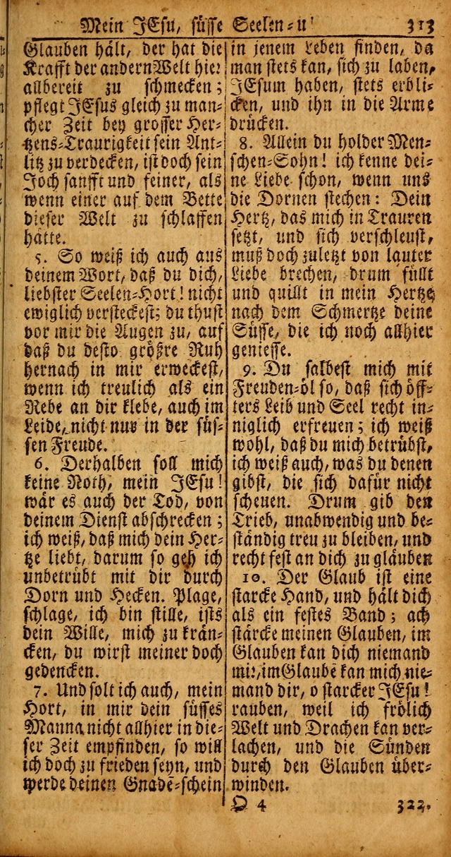 Das Kleine Davidische Psalterspiel der Kinder Zions von alten und neuen auserlesenen Geistes-Gesängen allen wahren heyls-begierigen Säuglingen der Weisheit, insonderheit aber denen Gemeinden des Herrn page 313