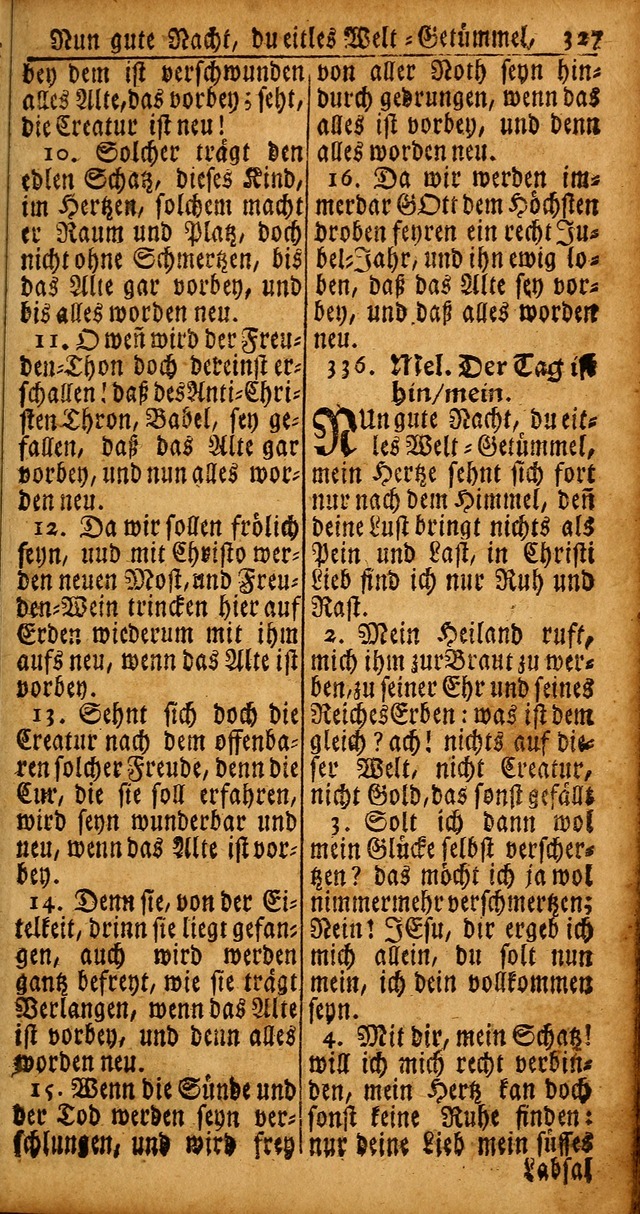 Das Kleine Davidische Psalterspiel der Kinder Zions von alten und neuen auserlesenen Geistes-Gesängen allen wahren heyls-begierigen Säuglingen der Weisheit, insonderheit aber denen Gemeinden des Herrn page 327