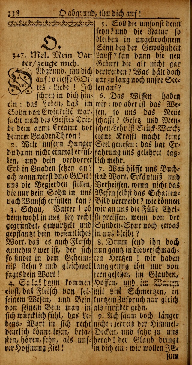 Das Kleine Davidische Psalterspiel der Kinder Zions von alten und neuen auserlesenen Geistes-Gesängen allen wahren heyls-begierigen Säuglingen der Weisheit, insonderheit aber denen Gemeinden des Herrn page 338