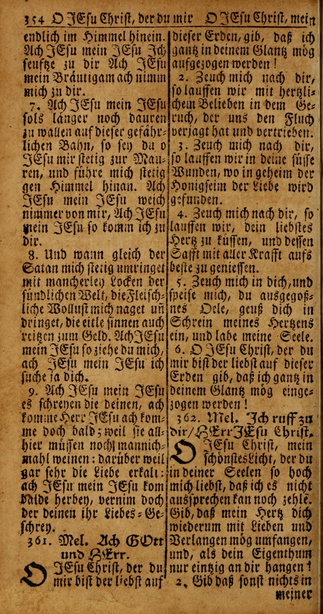 Das Kleine Davidische Psalterspiel der Kinder Zions von alten und neuen auserlesenen Geistes-Gesängen allen wahren heyls-begierigen Säuglingen der Weisheit, insonderheit aber denen Gemeinden des Herrn page 354