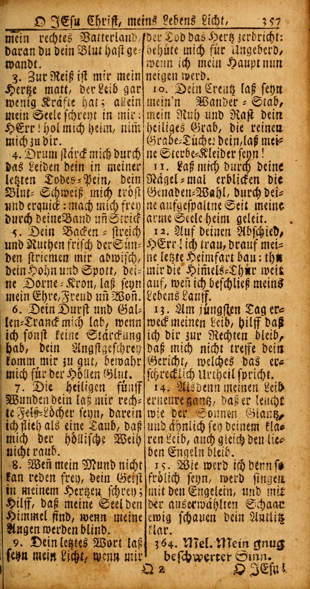 Das Kleine Davidische Psalterspiel der Kinder Zions von alten und neuen auserlesenen Geistes-Gesängen allen wahren heyls-begierigen Säuglingen der Weisheit, insonderheit aber denen Gemeinden des Herrn page 357